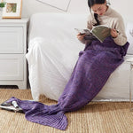 大人用マーメイドテイルブランケット 超柔らかい寝具 ニットブランケット、90×50cm、140×70cm