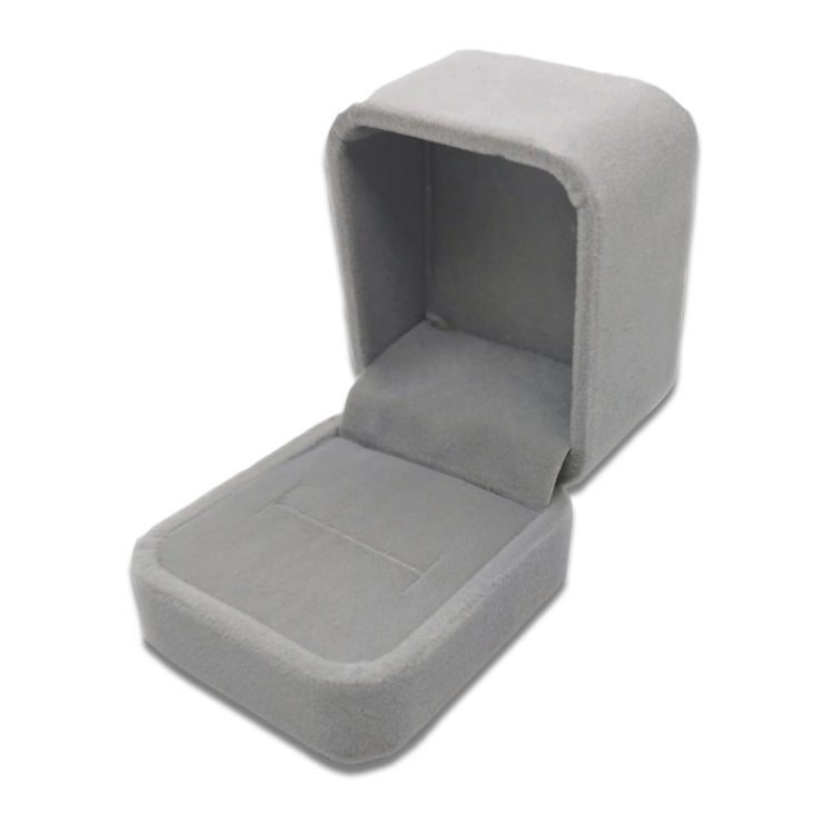 精巧なジュエリー包装ギフトボックス、5x5.5cm（フランネルグレー）、7x7cm（フランネルグレー）、7.5x7.5cm（リボン結び）