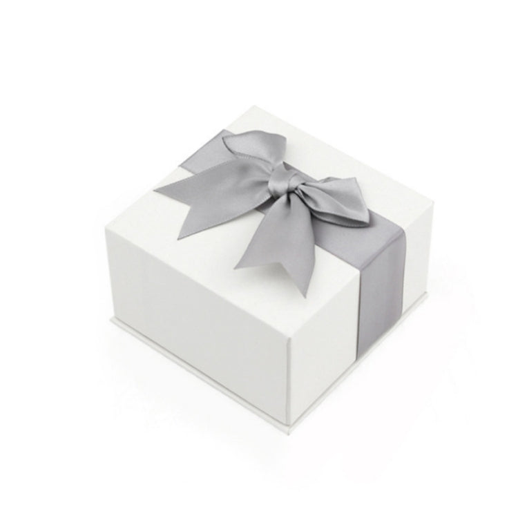 精巧なジュエリー包装ギフトボックス、5x5.5cm（フランネルグレー）、7x7cm（フランネルグレー）、7.5x7.5cm（リボン結び）