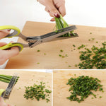 5層バジルローズマリーみじん切りキッチンはさみ刻みネギカッター