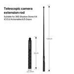1.2m アクションカメラアクセサリー 自撮り棒 Insta360 ONE XおよびONEスポーツカメラハンドルアクセサリー用, 1.2m Insta360 ONE X / ONE用