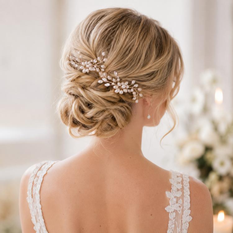 2個セット祭り・結婚式用ヘアアクセサリー 花嫁用ヘアスティック 花柄かんざし 美しいヘッドドレス 編み込みヘアクリップ 蔓アクセサリー