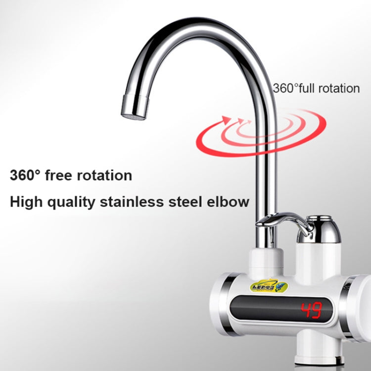 220V キッチン用タンクレスタイプ瞬間電気温水器 蛇口一体型 温度表示付き 下部給水・側面給水対応