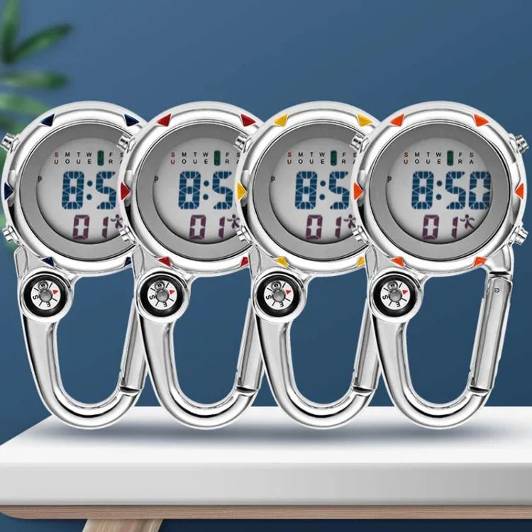 登山用多機能ステンレス製フックウォッチ、ステンレス製フックウォッチ（オレンジ）、ステンレス製フックウォッチ（ブルー）、ステンレス製フックウォッチ（イエロー）、ステンレス製フックウォッチ（レッド）