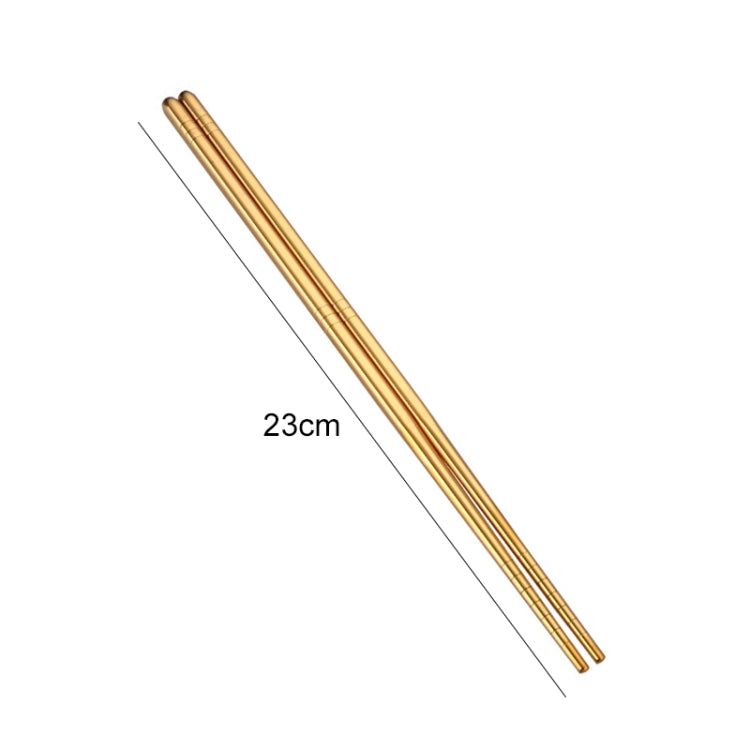 1ペア ステンレス製カラフル再利用可能金属箸 食器 長さ：23cm