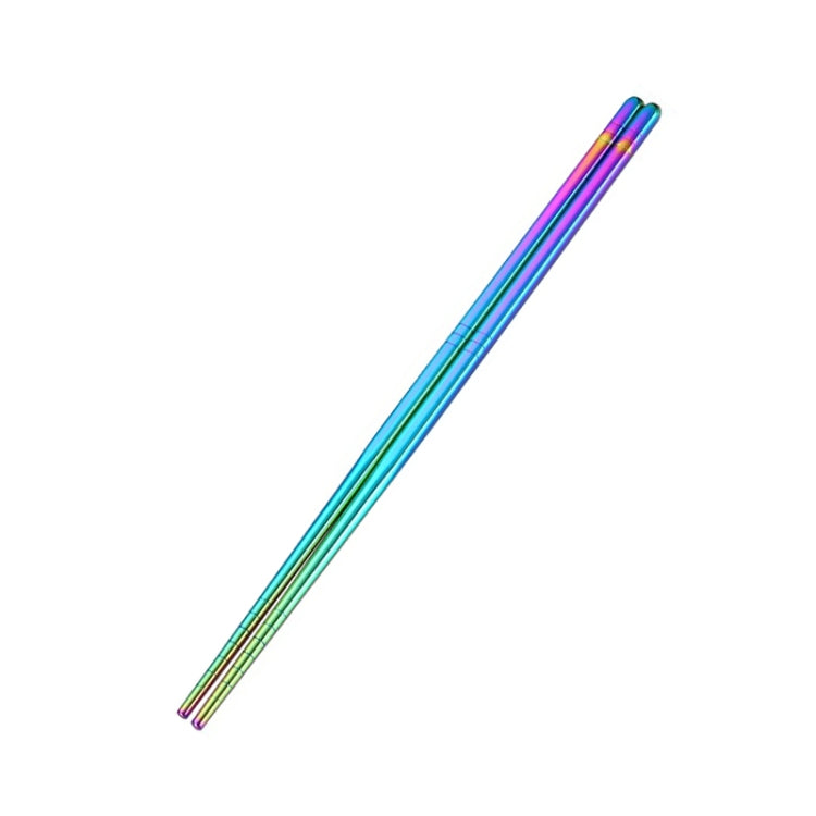1ペア ステンレス製カラフル再利用可能金属箸 食器 長さ：23cm