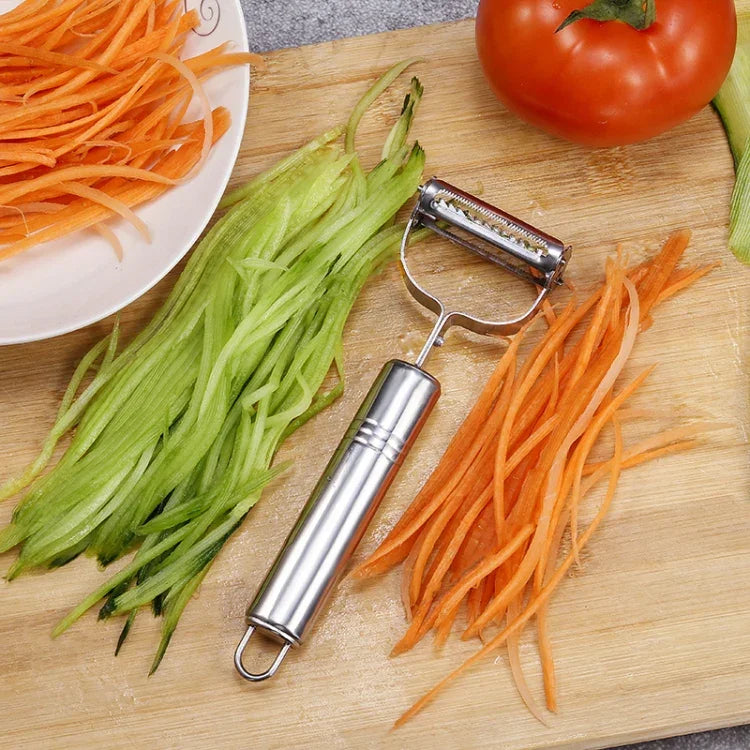 多機能ステンレス製野菜ピーラー ダブルプレーニンググレーター、2個セットダブルプレーニンググレーター