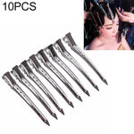 10個セットステンレス製ヘアクリップ ヘアダックビルクリップ ヘアクリップ 金属製 大型単穴鉄クリップ