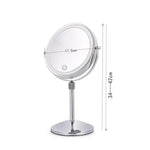 デスクトップ両面丸型LED照明付きメイクミラー 昇降式拡大鏡 平面＋3倍拡大（7インチ充電式）、平面＋5倍拡大（7インチ充電式）、平面＋7倍拡大（7インチ充電式）