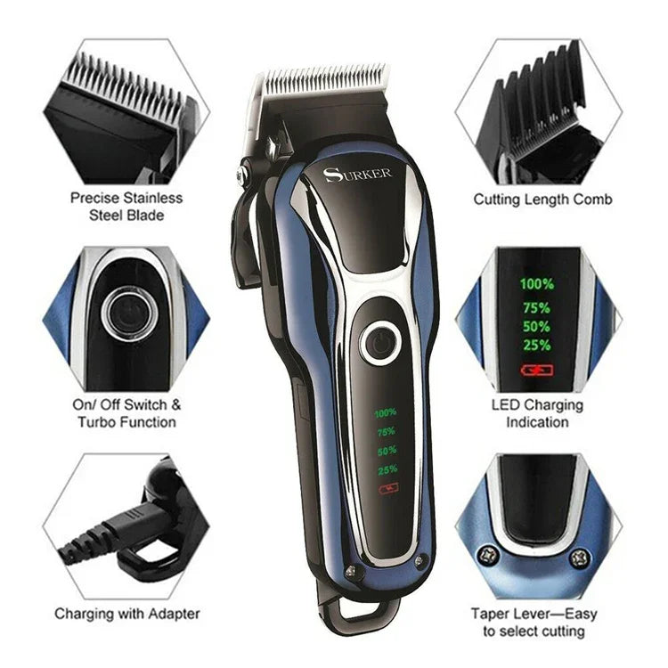 Surker SK-803 高出力LCDヘアクリッパー プラグイン両用電動バリカン