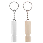 Mini Portable 120db Double Pipe High Decibel Outdoor Camping Hiking Survival Whistle Double-frequency Emnergecy Whistle Keychain, 3 PCS Silver, 3 PCS Gold