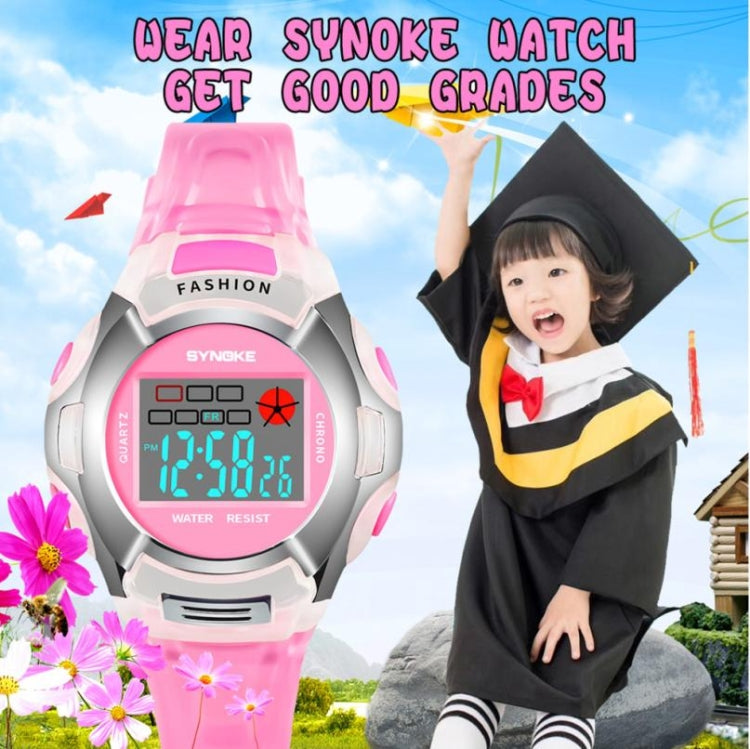 SYNOKE 99329 防水発光スポーツ電子時計 子供用 ブラック、ブルー、グリーン、ピンク、パープル、レッド