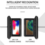 10W QI ユニバーサル多機能モバイルフォン ワイヤレス充電器 アラームクロック＆時間／カレンダー／温度表示付き、RT1 10W（ブラック）