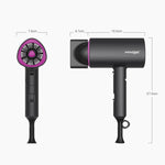 Mingge T1 Tスタイル 1800W 高出力 冷温風 速乾 折りたたみヘアドライヤー、EUプラグ、USプラグ、UKプラグ