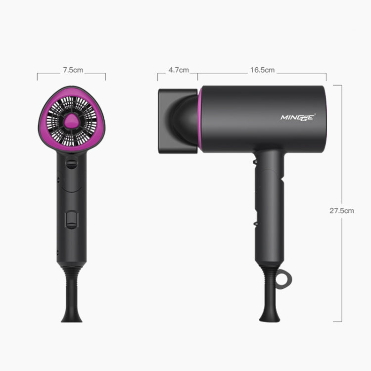 Mingge T1 Tスタイル 1800W 高出力 冷温風 速乾 折りたたみヘアドライヤー、EUプラグ、USプラグ、UKプラグ