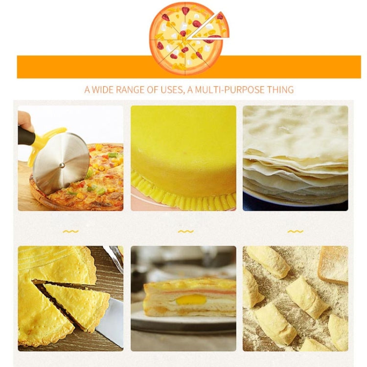 ステンレス製ピザホブ ピザホイールナイフ＆ケーキナイフ、ピザカッター2個セット