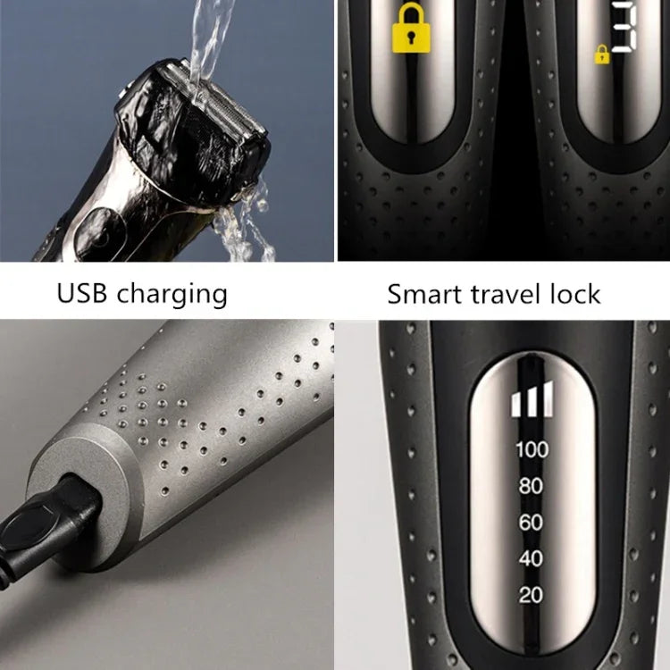 BG-7100 電気シェーバー 往復式シェーバー LEDデジタル充電式シェーバー