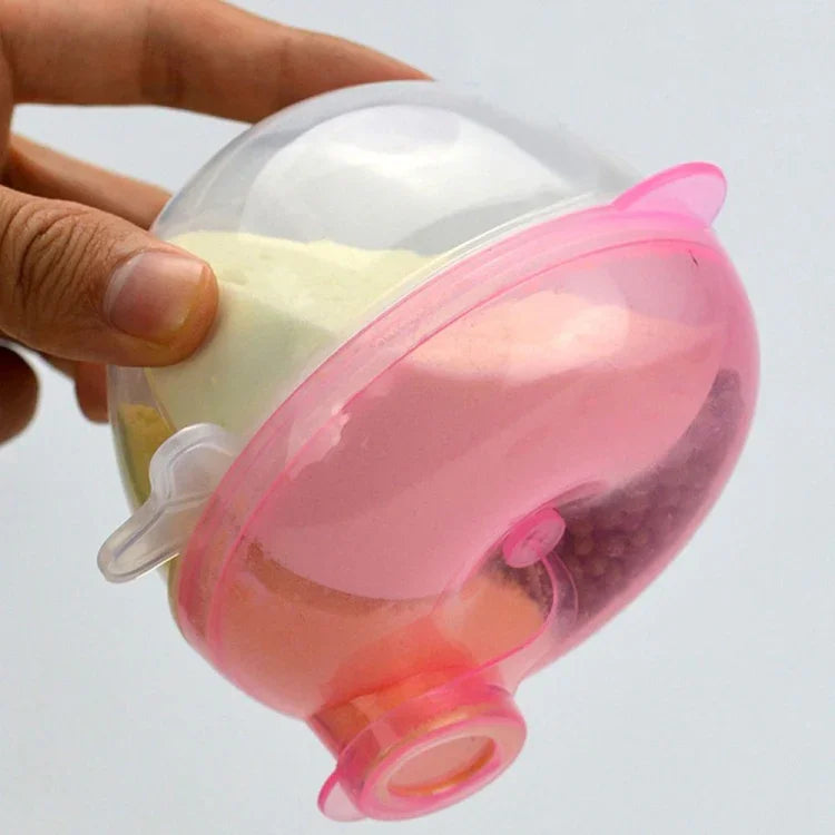 ベビーミルクパウダーフォーミュラディスペンサー 食品容器 保存用給餌ボックス 3層 漏れ防止 旅行用収納ボックス 子供用 幼児用 グリーン ピンク イエロー ブルー