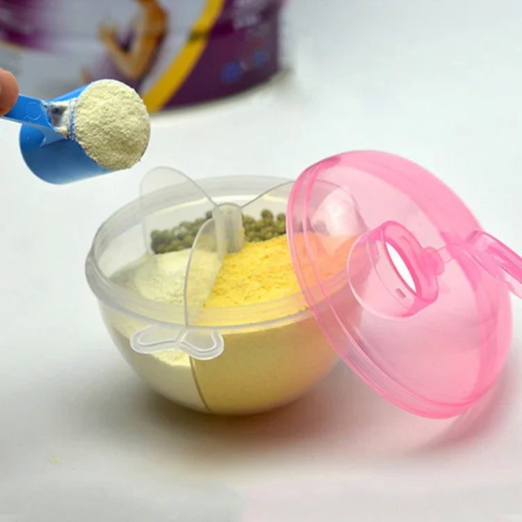 ベビーミルクパウダーフォーミュラディスペンサー 食品容器 保存用給餌ボックス 3層 漏れ防止 旅行用収納ボックス 子供用 幼児用 グリーン ピンク イエロー ブルー