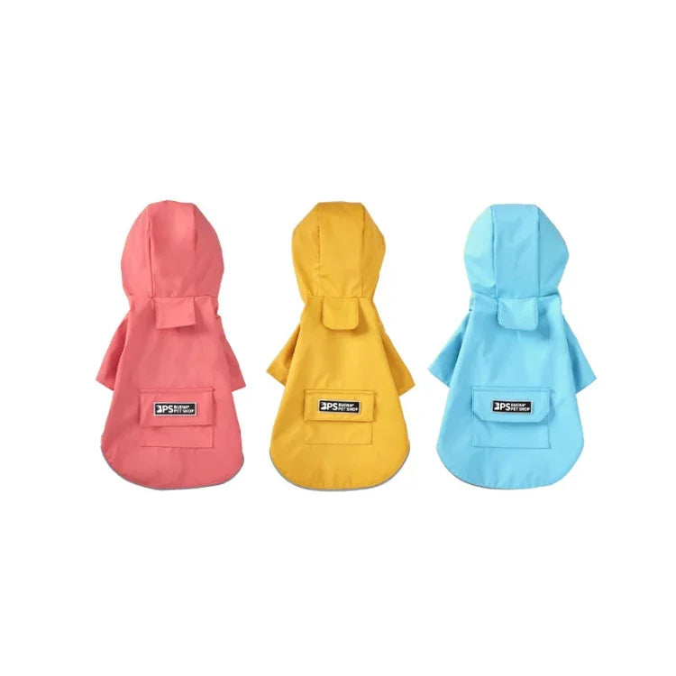 犬用レインコート フード付き四足服 防水オールインワン 小型犬用ペットレインコート、S、M、L、XL、XXL