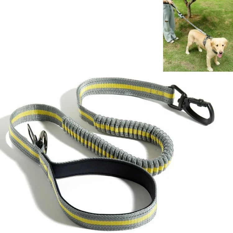犬用アウトドア もつれ防止牽引ロープ ナイロン反射伸縮 犬用散歩ロープ 伸縮イエロー, 伸縮グリーン
