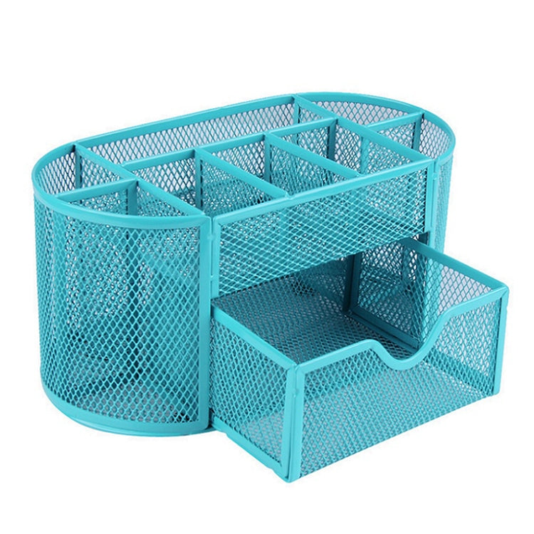 Desk Organizer 9 Grids Metal Mesh Office Pen Pencil Holder