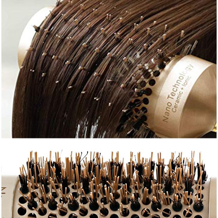 セラミックアルミニウム製ヘアコーム 丸型ブラシ ナイロン毛 プロ用理容師スタイリングヘアブラシ