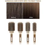 セラミックアルミニウム製ヘアコーム 丸型ブラシ ナイロン毛 プロ用理容師スタイリングヘアブラシ