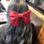 5個セット サテンリボンヘアピン バックヘア用 ヘアアクセサリー ワインレッド、ブラック、ダークグリーン
