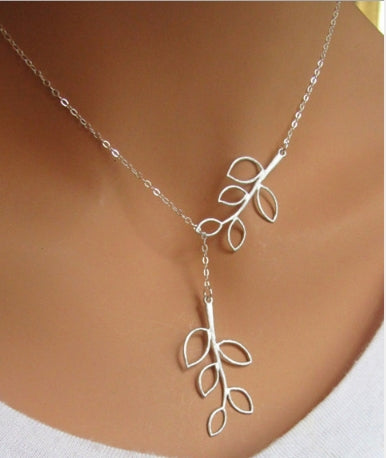 Women Fashion Lovely Chic Long Silver Sweater Chain Pendant Necklaces, Number 8 and cross, Leaf and bird, Leaves, Leaf and pearl, Leaf double chains