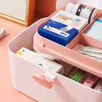 多機能防塵ジュエリー化粧品プラスチックボックス 家庭用携帯用薬箱ケース, S 24x16.5x14cm, L 27.5x19x18cm