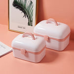 多機能防塵ジュエリー化粧品プラスチックボックス 家庭用携帯用薬箱ケース, S 24x16.5x14cm, L 27.5x19x18cm