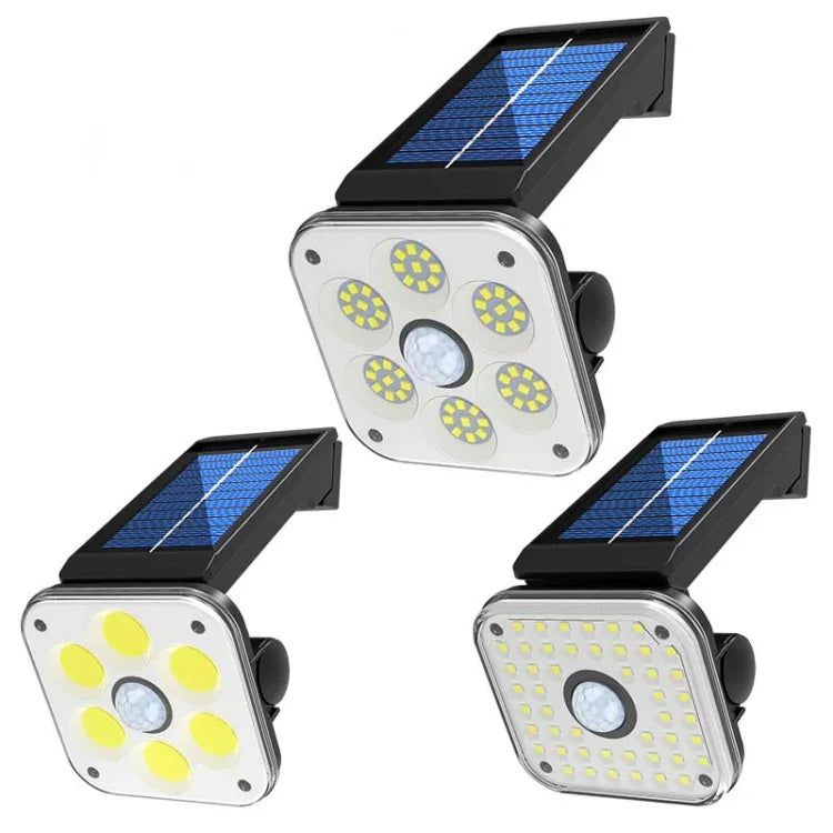 ソーラー壁掛けライト屋外防水人体感知ガーデンランプ街路灯、48 LED、54 LED、54 COB、32 LED