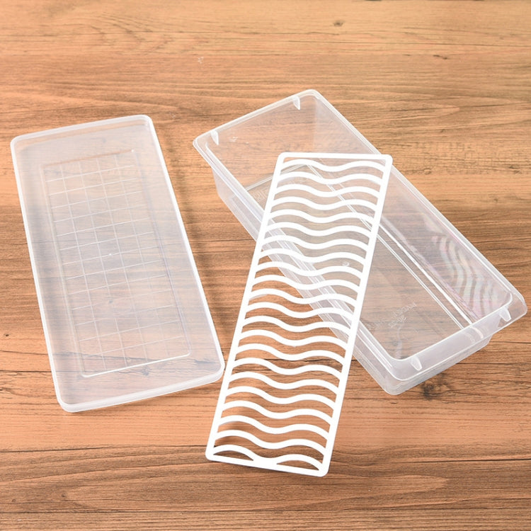 キッチン冷蔵庫排水可能鮮度保持ボックス 食品用プラスチック密封冷凍保存ボックス 魚鮮度ボックス、27x20x5.5cm、27x11x6cm