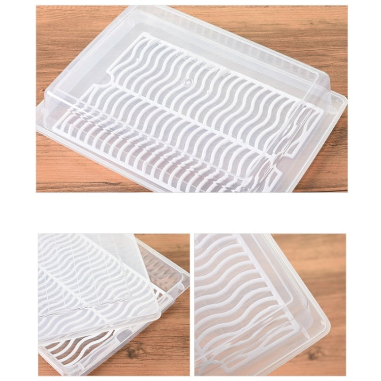 キッチン冷蔵庫排水可能鮮度保持ボックス 食品用プラスチック密封冷凍保存ボックス 魚鮮度ボックス、27x20x5.5cm、27x11x6cm