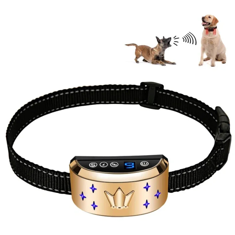 デジタル表示電子犬トレーニング装置ペットトレーニングカラー吠え止め、クラウン柄
