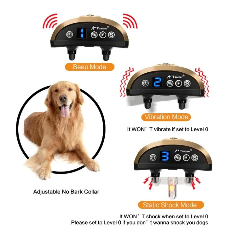 デジタル表示電子犬トレーニング装置ペットトレーニングカラー吠え止め、クラウン柄