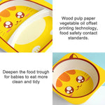 ベビー食器セット カートンフォーク付き 子供用食器 自然竹繊維のボウルとカップ、スプーン、プレート