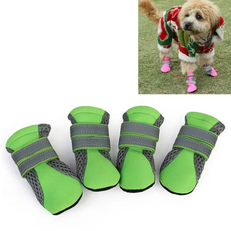 4-in-1 ペットシューズ 犬用ウォーキングシューズ 小型犬用ペット用品、S、M、L、XL