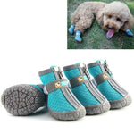 4個セット 通気性滑り止め耐摩耗犬用シューズ ペット用品、2.8x3.5cm、3.3x4cm、3.8x4.3cm、4.3x4.8cm、4.8x5.3cm