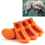 4個セット 通気性滑り止め耐摩耗犬用シューズ ペット用品、2.8x3.5cm、3.3x4cm、3.8x4.3cm、4.3x4.8cm、4.8x5.3cm