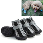 4個セット 通気性滑り止め耐摩耗犬用シューズ ペット用品、2.8x3.5cm、3.3x4cm、3.8x4.3cm、4.3x4.8cm、4.8x5.3cm