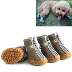 4個セット 通気性滑り止め耐摩耗犬用シューズ ペット用品、2.8x3.5cm、3.3x4cm、3.8x4.3cm、4.3x4.8cm、4.8x5.3cm