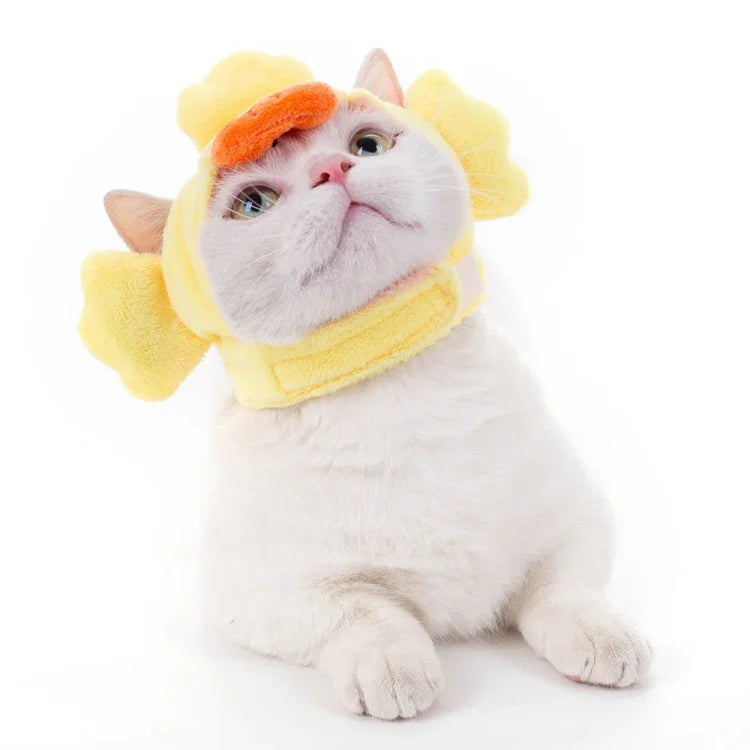 柔らかい猫用ヘッドギア 猫犬兼用クロスドレス ペット帽子, XS, S, M, L