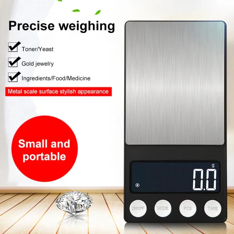 高精度電子スケール ミニポータブルジュエリー・医薬品スケール、500g/0.1g、100g/0.01g、200g/0.01g、300g/0.01g、500g/0.01g、1000g/0.1g