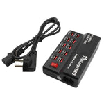100-240V USBインターフェース スマート高速充電 デジタル電子充電器 多機能充電器、USプラグ、10ポート、12ポート