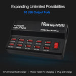 100-240V USBインターフェース スマート高速充電 デジタル電子充電器 多機能充電器、USプラグ、10ポート、12ポート