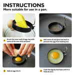 2-Pack Egg Ring Iron Spray Non-Stick Round Omelette Model Omelette Mold with Brush, 4-Pack