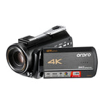 ORDRO AC5 4K HD ナイトビジョン WiFi 12X 光学ズーム デジタルビデオ DVカメラ ビデオカメラ、標準、標準 + マイク、標準 + マイク + ハンドヘルドスタンド、標準 + マイク + 補助光