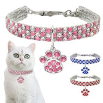 ペット首輪 ダイヤモンド伸縮性 猫と犬用ネックレス ジュエリー、S、M、L